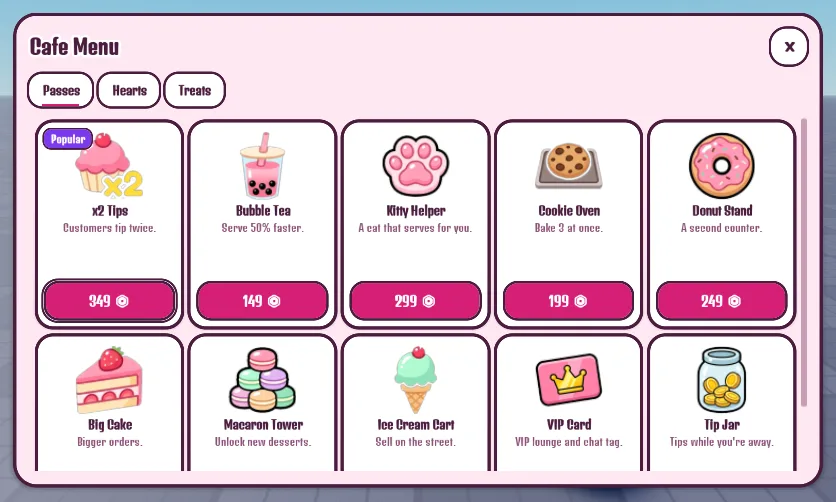 Cashier with the Sticker Style: a cafe menu with bold outlines